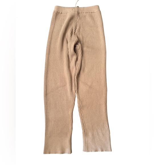 Tan Ribbed Knit Pants - Picture 2 of 4